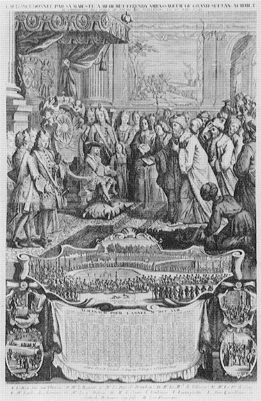 Mehmed Efendi'nin çocuk yaştaki XV. Louis ile görüşmesini gösteren resim