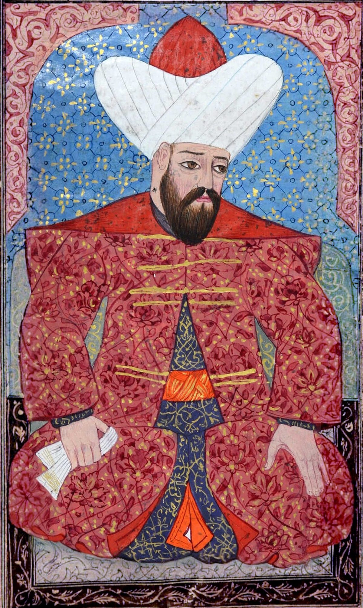 Orhan Gazi'yi gösteren Osmanlı minyatürü