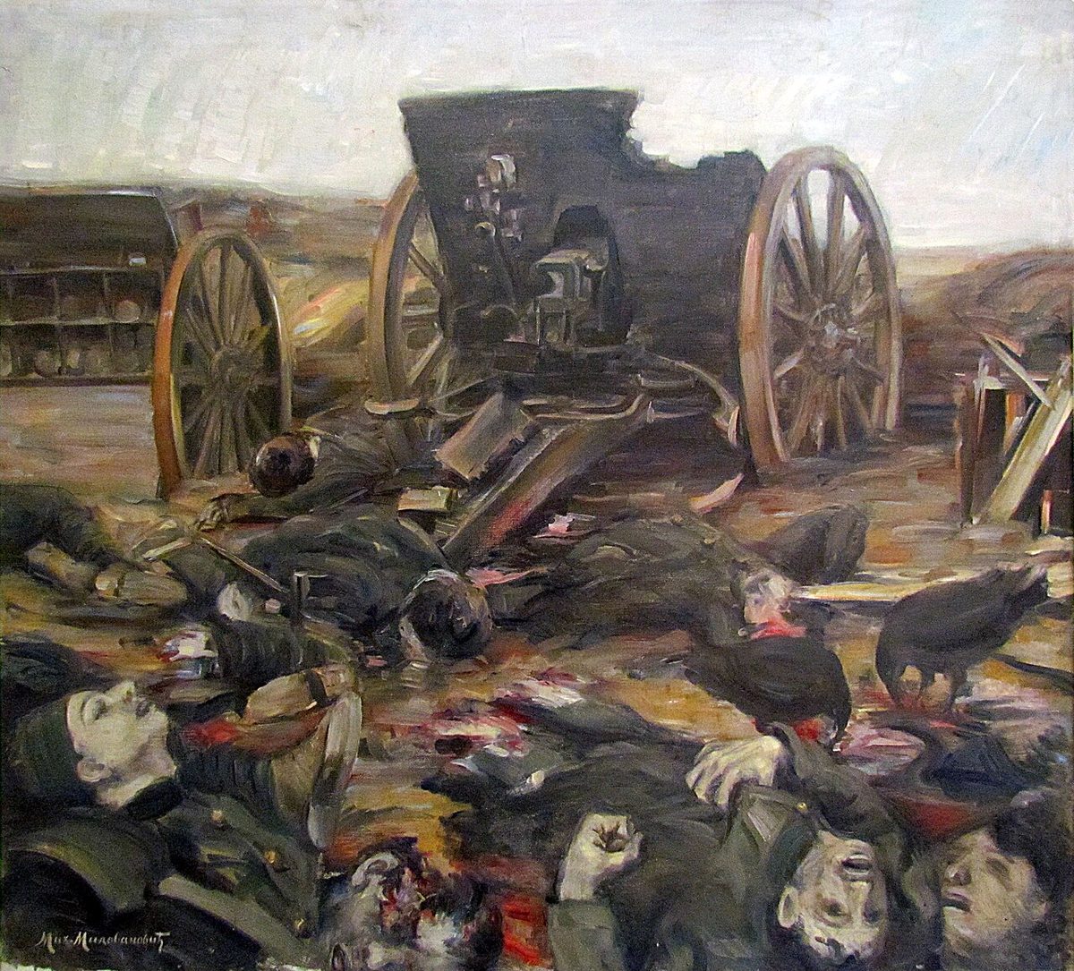 Kumanova'daki Osmanlı birliklerini gösteren Sırp ressam Milovanović'in resmi