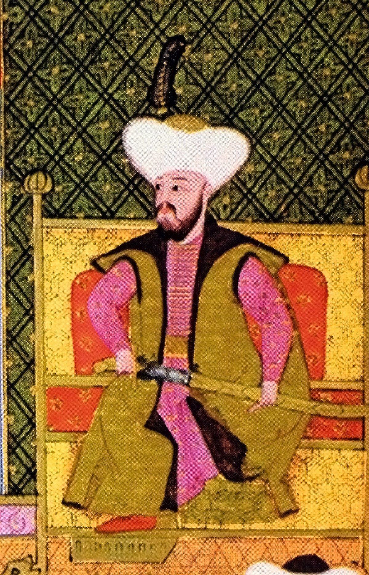 Hünernâme'de II. Murad'ı gösteren minyatür