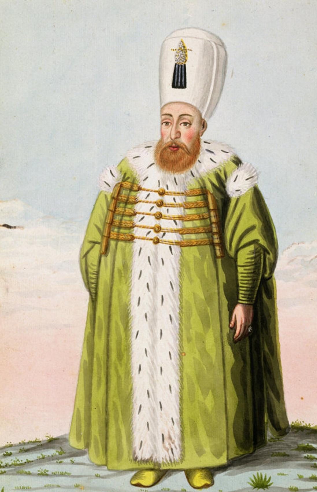 John Young'ın Osmanlı padişahları serisinden I. Mustafa portresi
