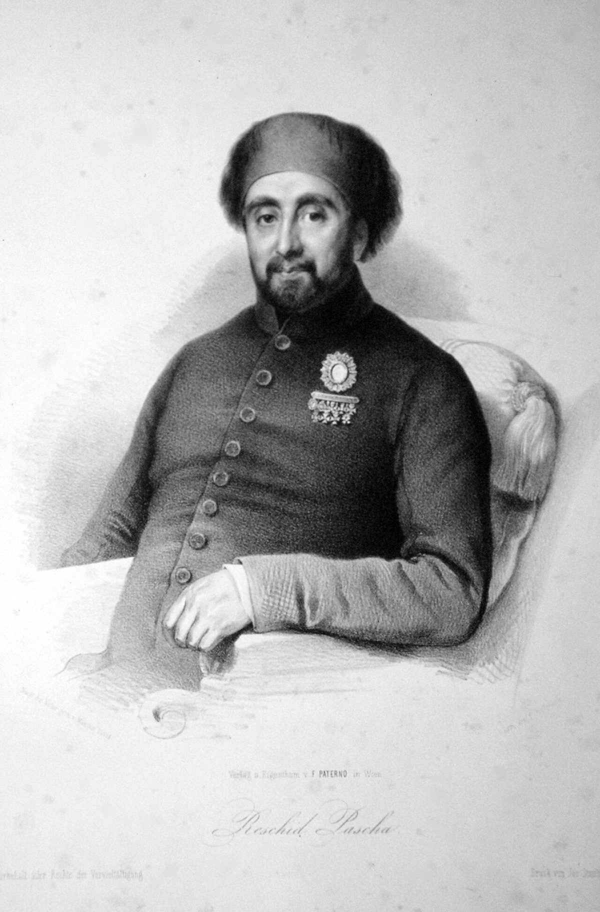 Mustafa Reşid Paşa'nın taşbaskı portresi