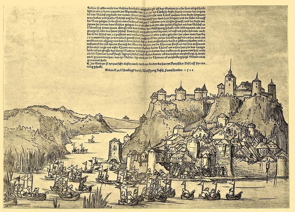 1521 Belgrad (Nándorfehérvár) kuşatmasını gösteren tasvir