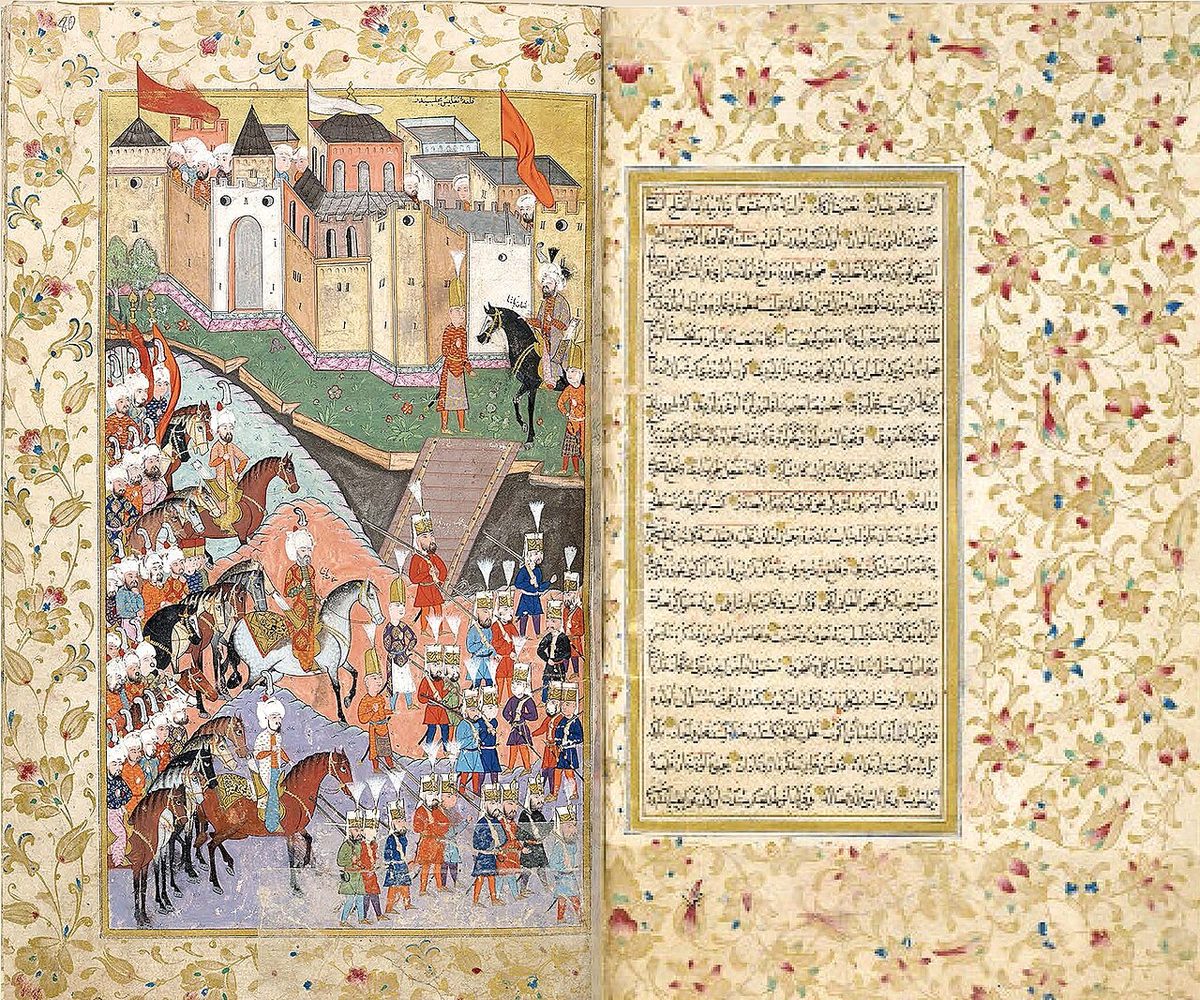 Gelibolulu Mustafa Âlî'nin Nusretname'sinden karşılıklı iki sayfa