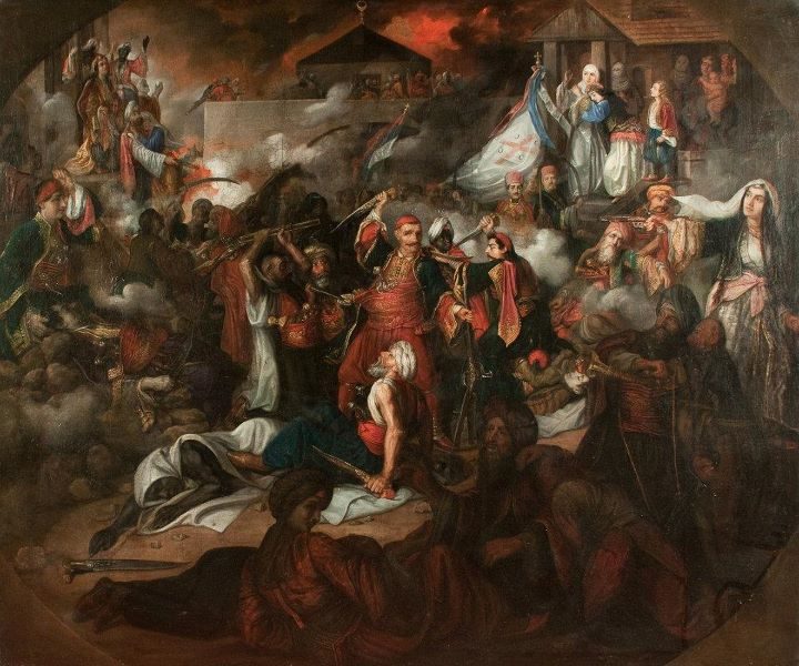 1806 sonunda Belgrad'ın ele geçirilmesini gösteren XIX. yüzyıl tablosu