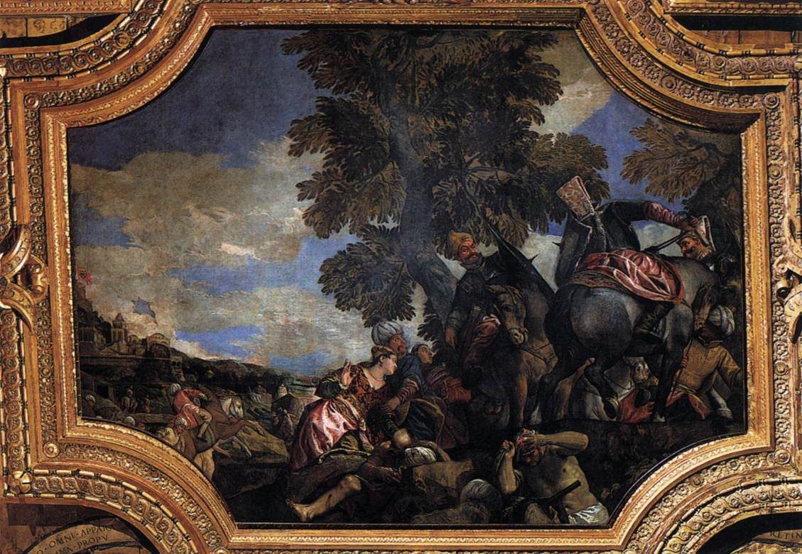 Paolo Veronese'nin İşkodra kuşatmasını konu alan tavan resmi, Venedik Doçlar Sarayı