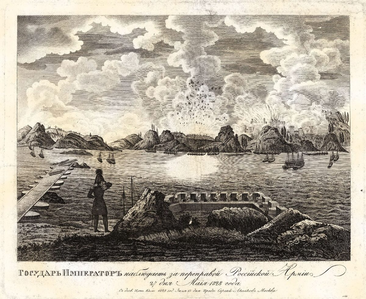1828'de Rus ordusunun Tuna'yı geçişini gösteren tablo