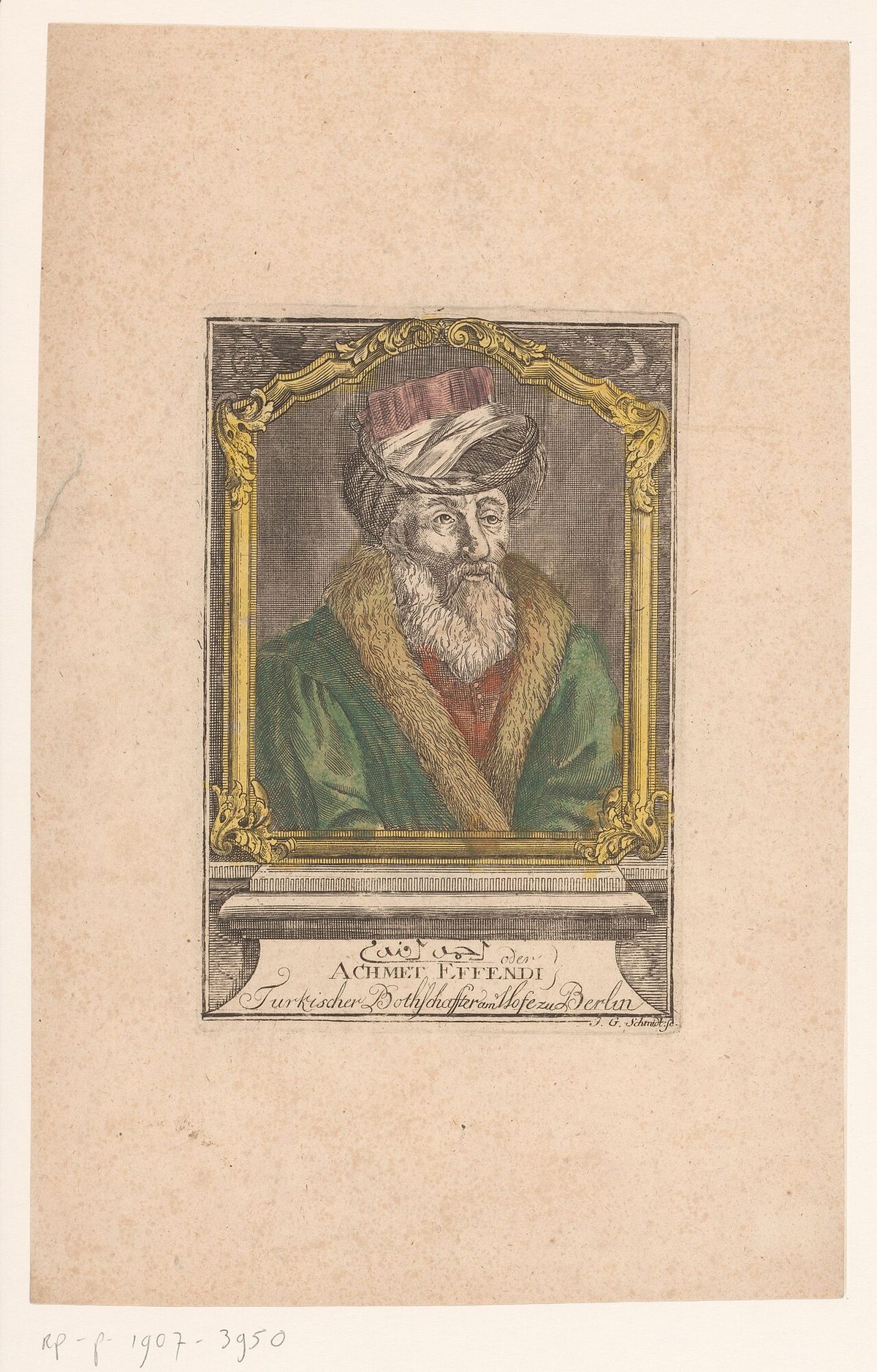 Ahmed Resmî Efendi'nin Avrupa'da basılan bir portresi