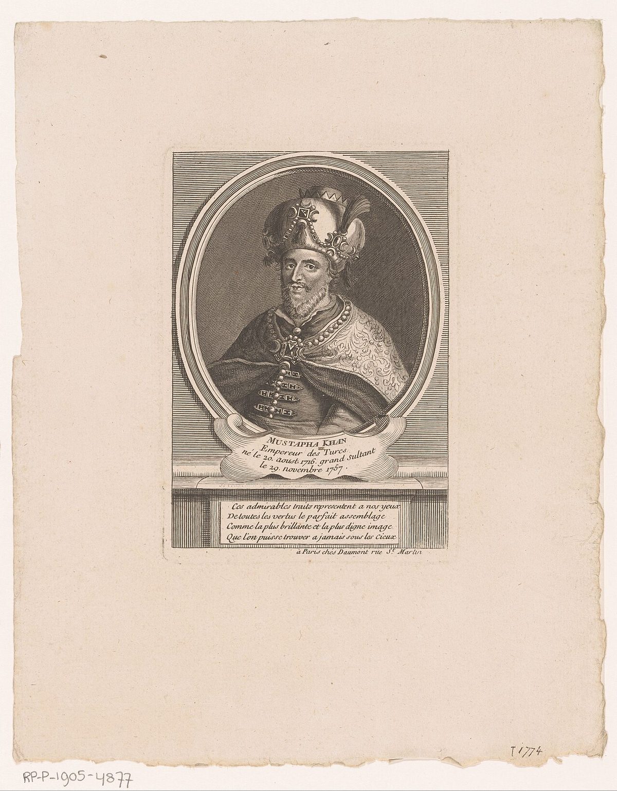 Rijksmuseum koleksiyonundaki III. Mustafa portresi