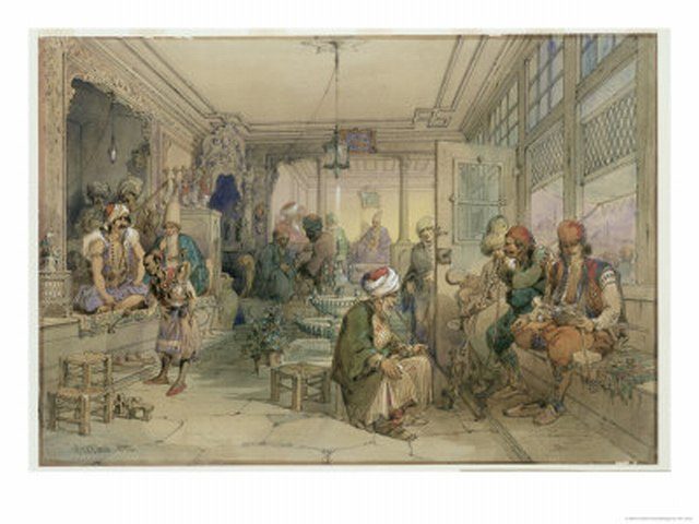 Preziosi'nin 1854 tarihli İstanbul kahvehanesi resmi