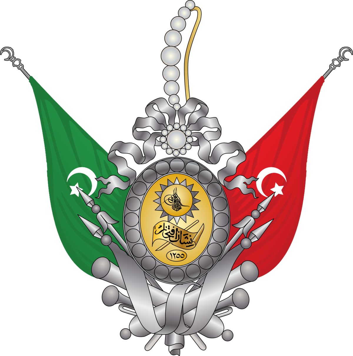 Osmanlı sadrazamlık mührü, bayraklarla