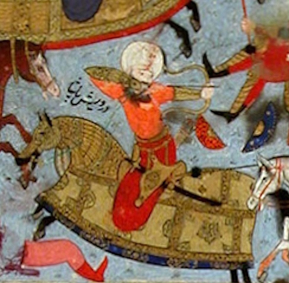 Şecaatname'de 1578 Çıldır Muharebesi'nde Osmanlı komutanı Derviş Paşa'yı gösteren minyatür