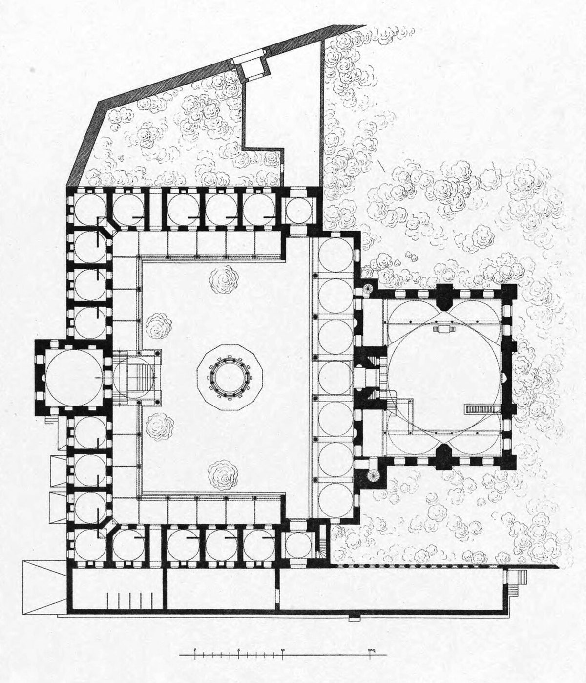 Kadırga'daki Sokullu Mehmed Paşa Camii'nin Gurlitt'in 1912 tarihli planı