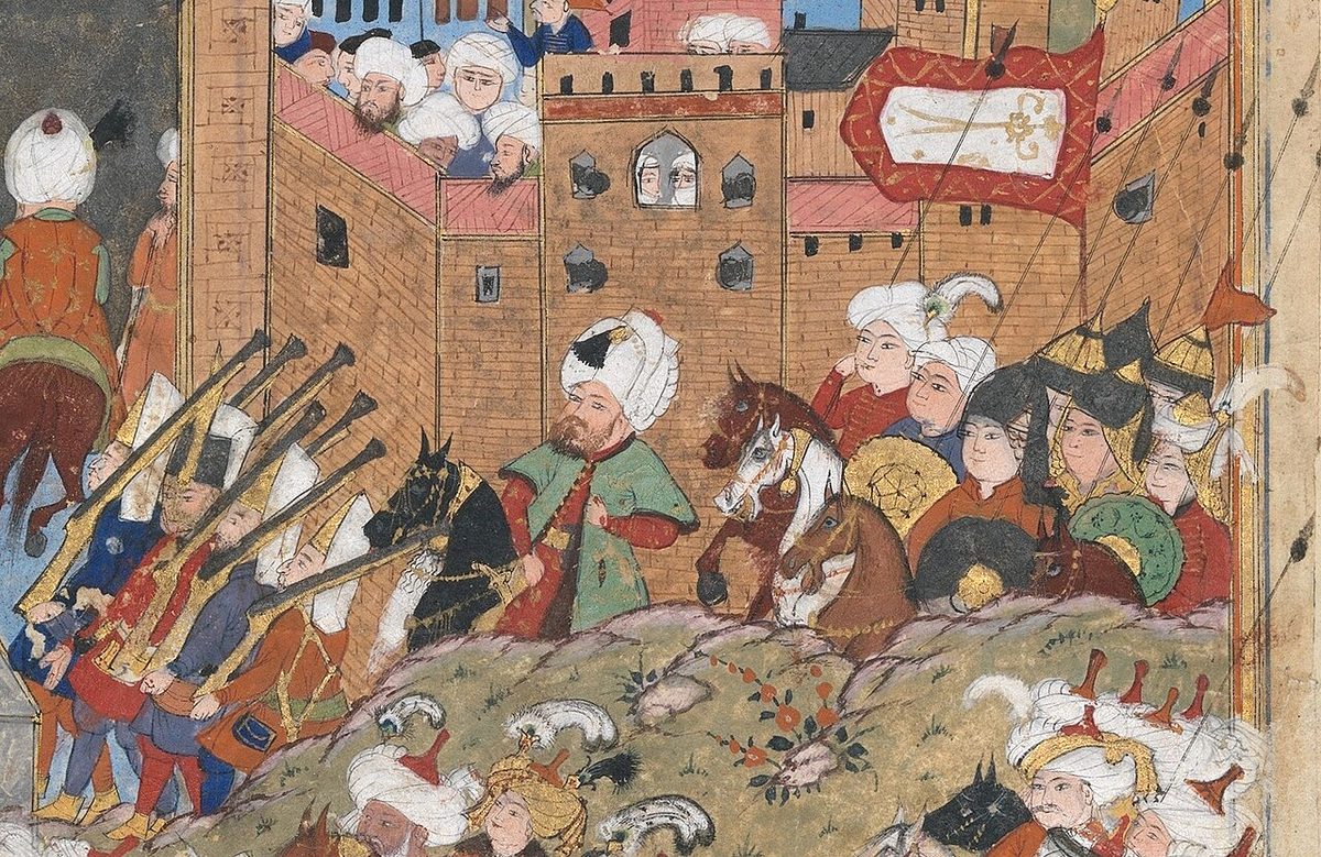 Karayazıcı'yı 1601'de yenen Sokulluzade Hasan Paşa'yı birlikleriyle gösteren minyatür (Bâkî Divanı, 1590–1595)