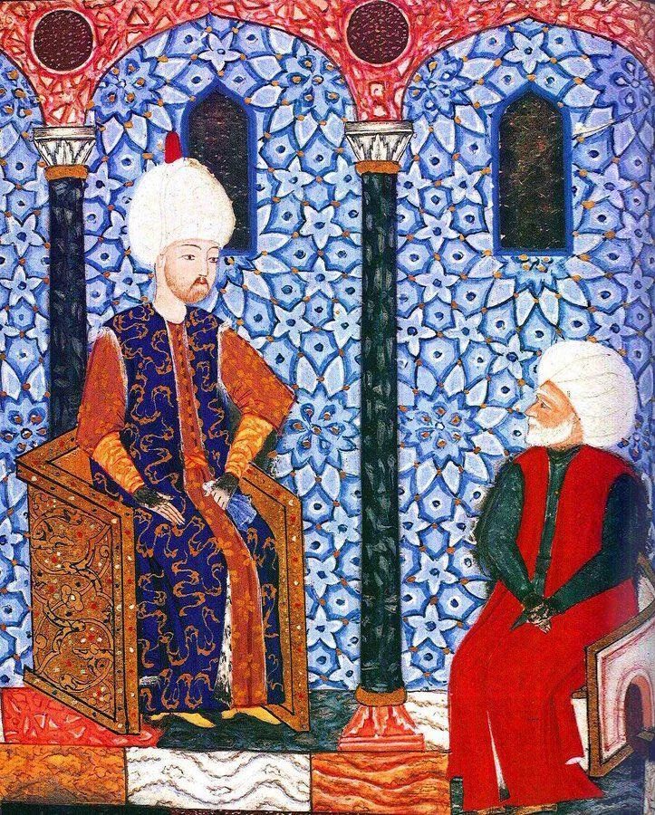 Süleymannâme'de (1558) tahttaki Kanuni'nin Barbaros'u kabulü