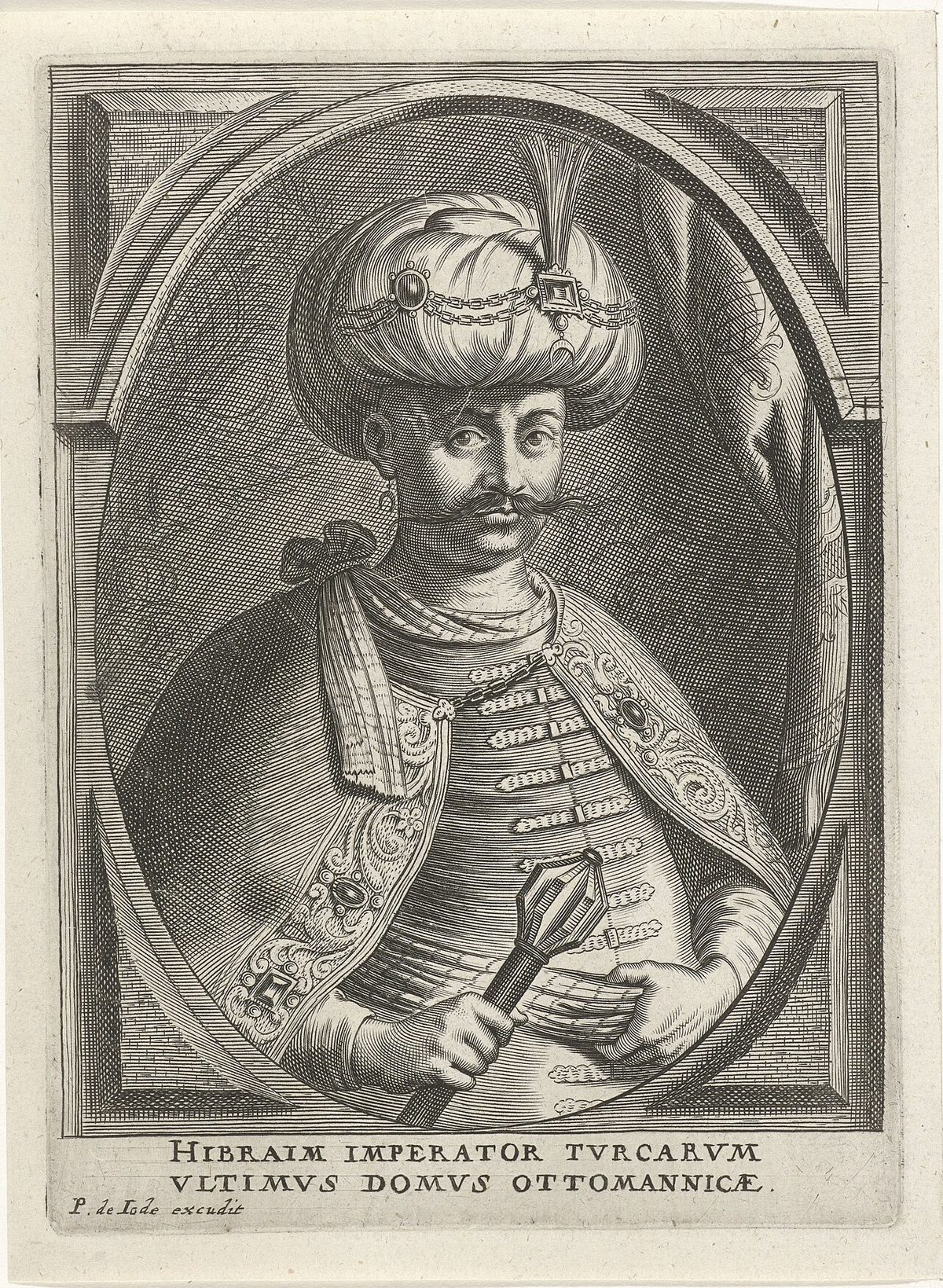 Sultan İbrahim'i gösteren 17. yüzyıl gravürü