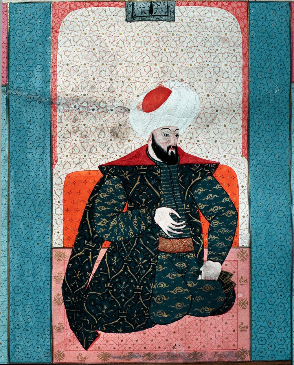 Seyyid Lokman'ın Zübdetü't-tevârîh adlı eserinden Osman Gazi minyatürü, 1583