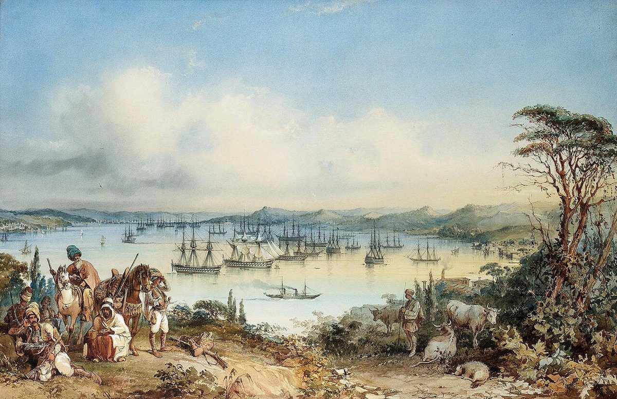 Müttefik donanmalarının 1853'te İstanbul Boğazı'nda demirlemiş hâli