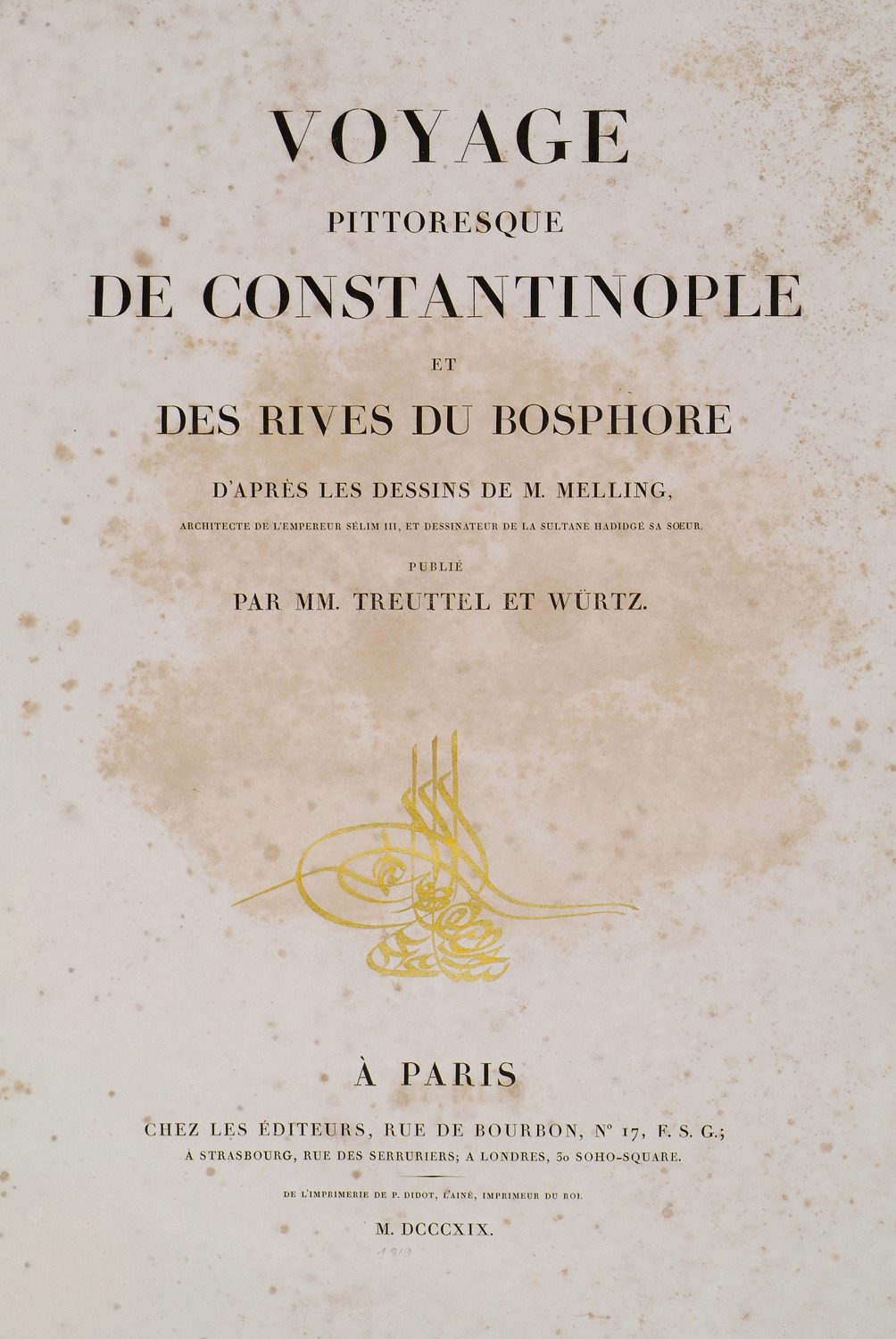 Melling'in Voyage pittoresque de Constantinople et des rives du Bosphore eserinin kapak sayfası