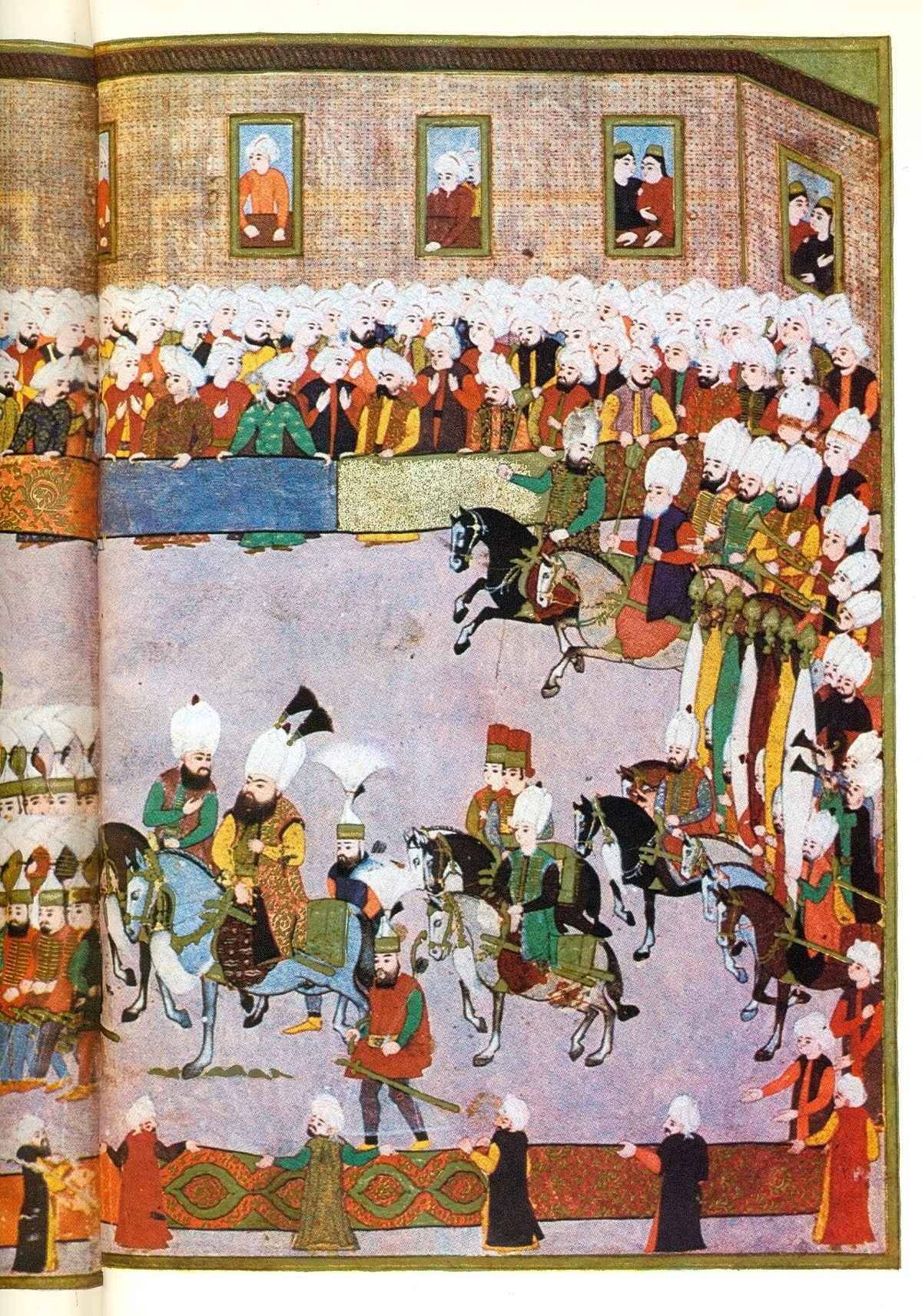 Sultan III. Mehmed'in 1596 Eğri fethinden sonraki zafer alayını gösteren Osmanlı minyatürü