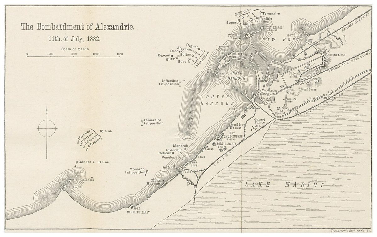 Temmuz 1882 İskenderiye bombardımanını gösteren gravür
