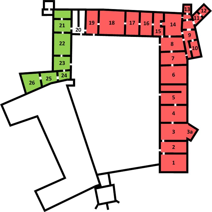 Wawel Kraliyet Sarayı'nın birinci katının planı